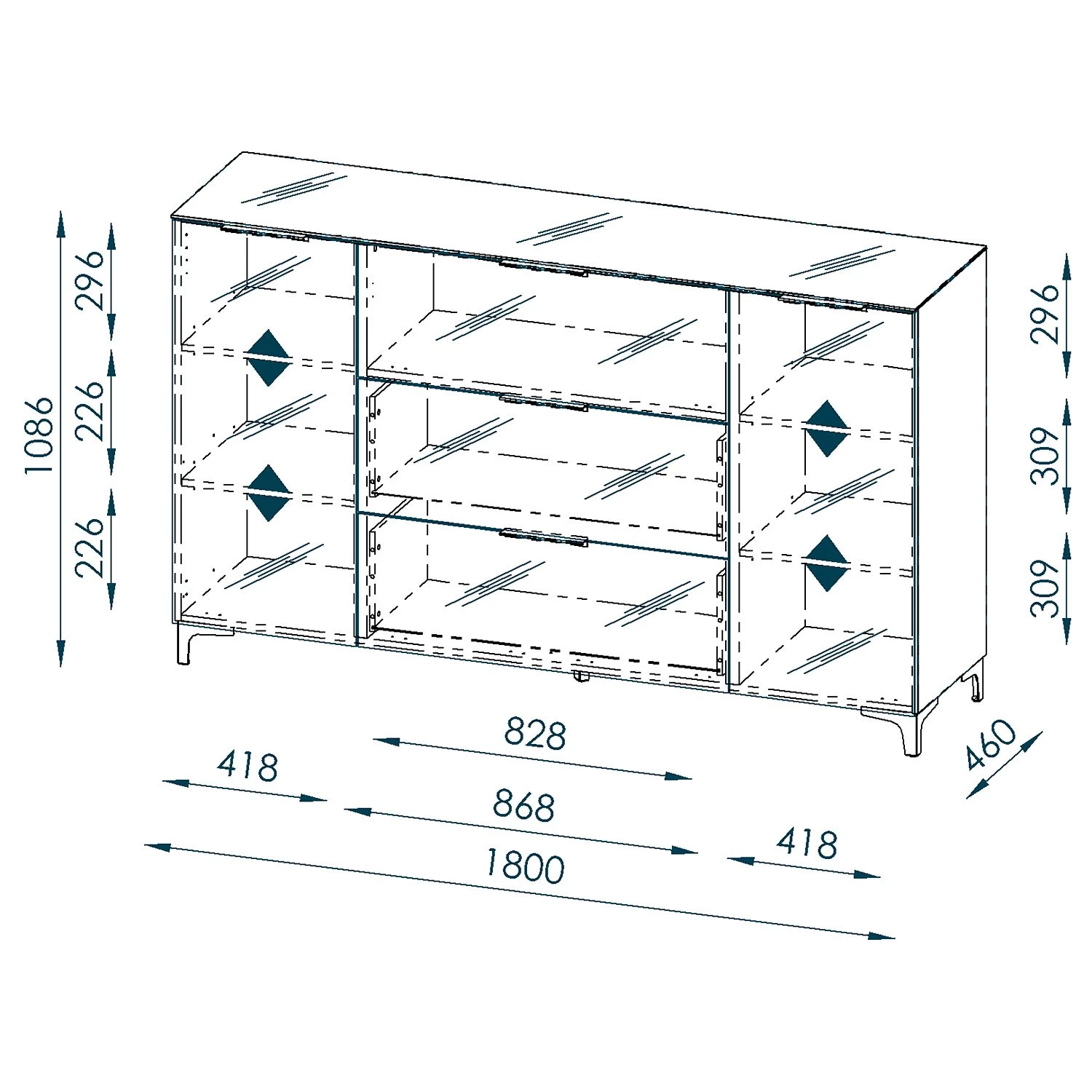 Maja Möbel Commode Shino IV - Verre blanc / Imitation chêne de Riviera 6 Maja Möbel Commode Shino IV - Verre blanc / Imitation chêne de Riviera – Image 4