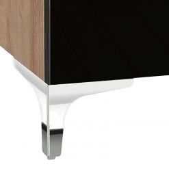 Maja Möbel Meuble TV Shino IV - Verre noir / Imitation chêne de Riviera -Meubles de salon Soldes 1000170624 190418 12393900130 GALLERYIMAGES P000000001000170624