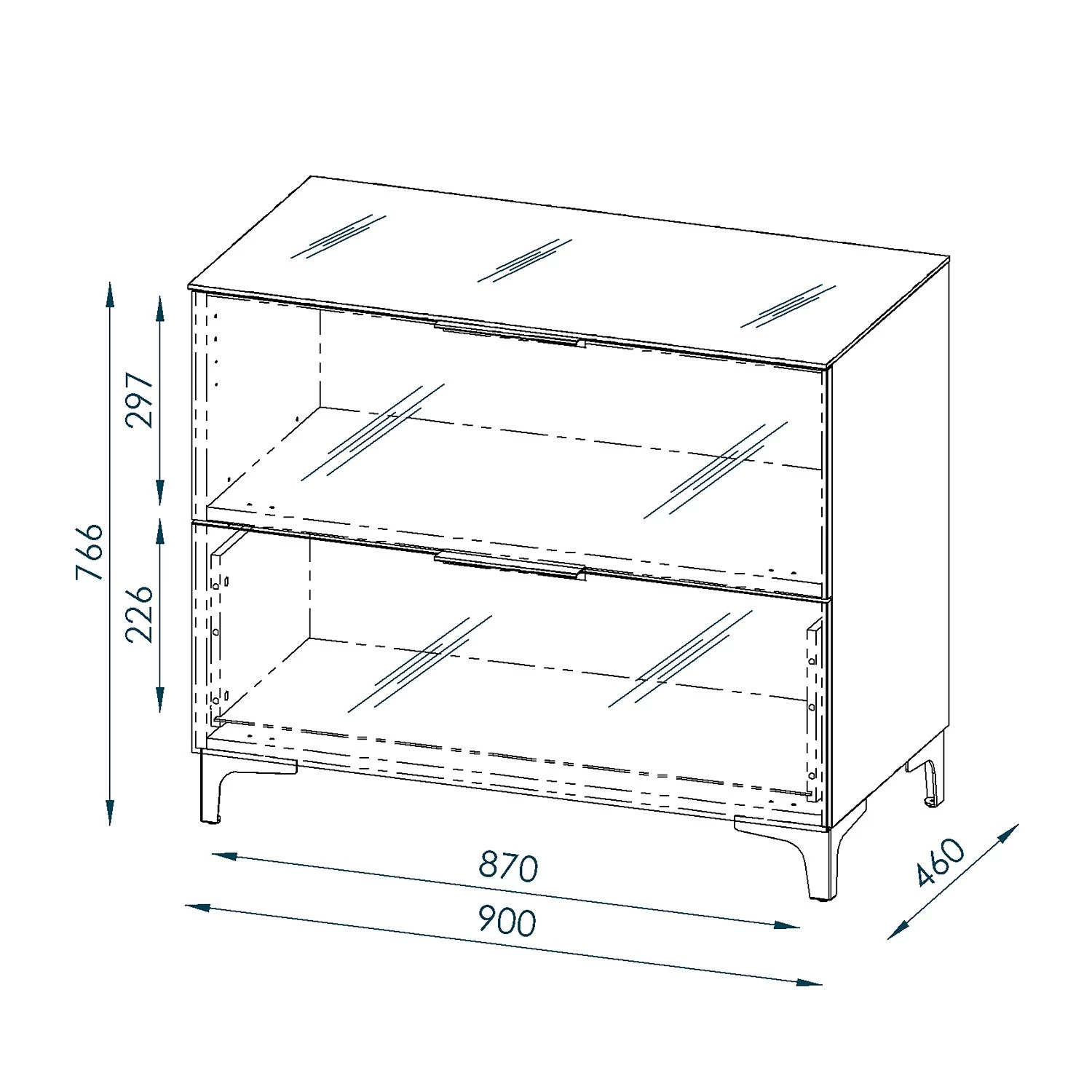 Maja Möbel Commode Shino I - Verre blanc / Blanc - Hauteur : 77 cm 10 Maja Möbel Commode Shino I - Verre blanc / Blanc - Hauteur : 77 cm – Image 8