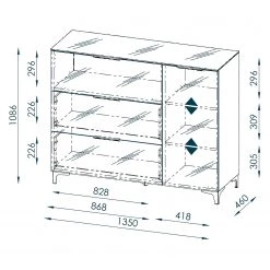 Maja Möbel Commode Shino II - Verre blanc / Blanc -Meubles de salon Soldes 1000170640 190418 12394200182 GALLERYIMAGES P000000001000170640