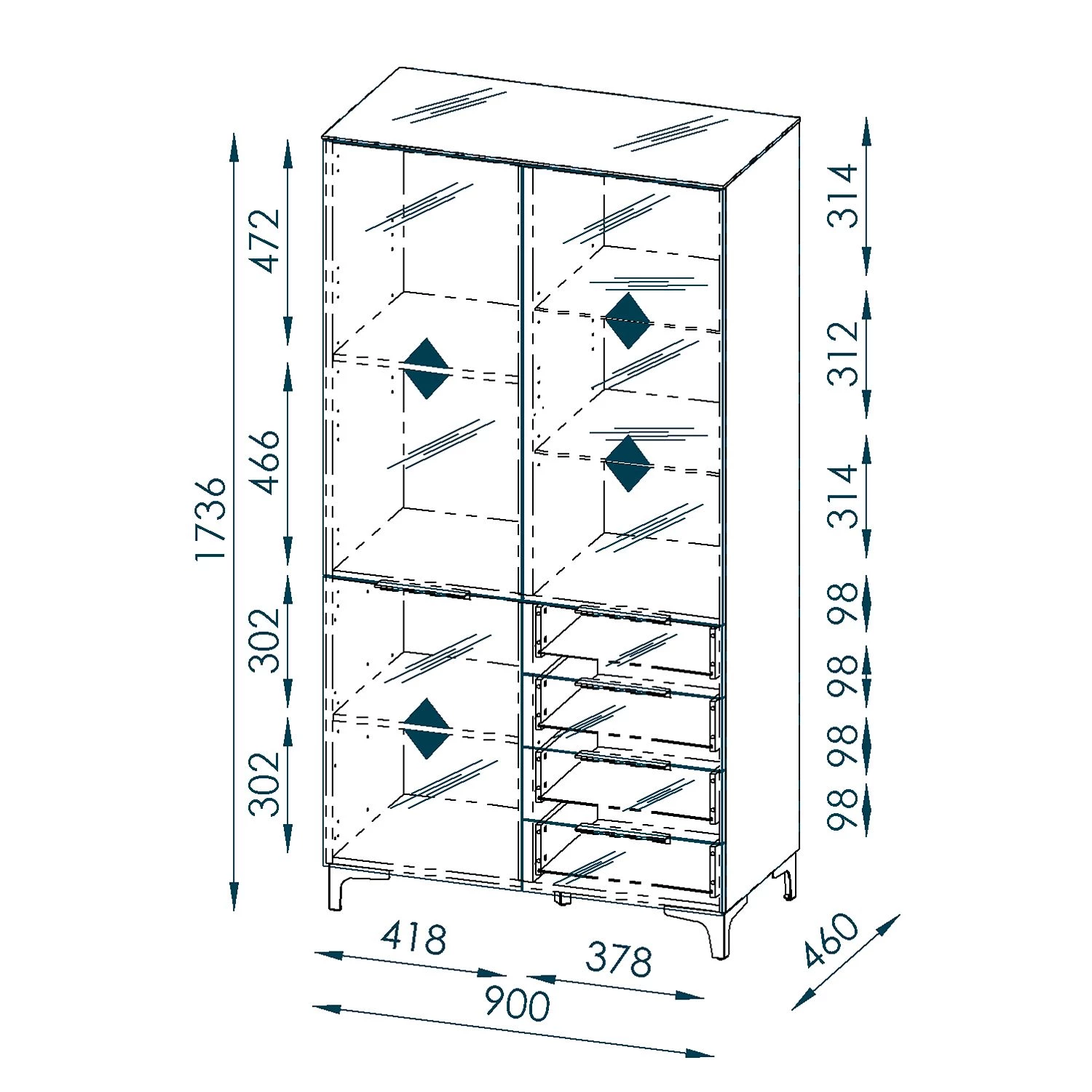 Maja Möbel Vitrine Shino - Verre noir / Imitation chêne de Riviera 7 Maja Möbel Vitrine Shino - Verre noir / Imitation chêne de Riviera – Image 5
