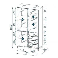 Maja Möbel Vitrine Shino - Verre noir / Noir -Meubles de salon Soldes 1000170648 190418 12394400215 GALLERYIMAGES P000000001000170648