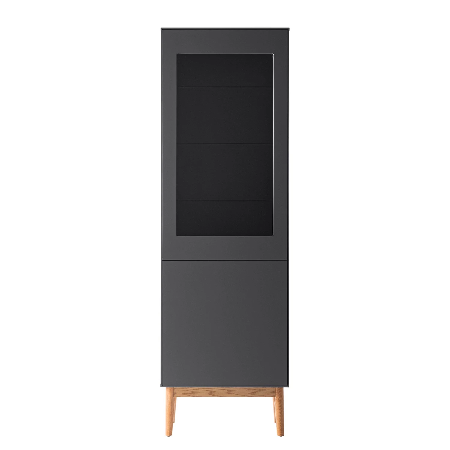 Mørteens Vitrine Lindholm - Partiellement en chêne massif - Gris mat 5 Mørteens Vitrine Lindholm - Partiellement en chêne massif - Gris mat – Image 3