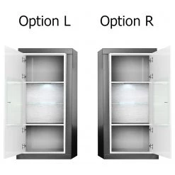 Loftscape Vitrine murale Curlewis - Blanc brillant / Anthracite -Meubles de salon Soldes 1000171309 190424 07575300007 GALLERYIMAGES P000000001000171309