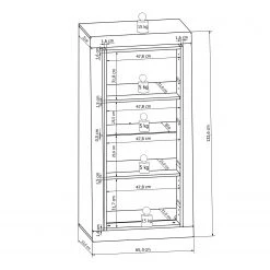 Loftscape Vitrine murale Curlewis - Blanc brillant / Anthracite -Meubles de salon Soldes 1000171309 190424 07575300008 GALLERYIMAGES P000000001000171309