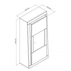 Loftscape Vitrine murale Curlewis - Blanc brillant / Anthracite -Meubles de salon Soldes 1000171309 190424 07575400009 GALLERYIMAGES P000000001000171309