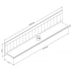 Ridgevalley Étagère murale Touros - Pin massif - Pin blanc / Gris - Largeur : 179 cm -Meubles de salon Soldes 1000171315 190424 07575400030 GALLERYIMAGES P000000001000171315