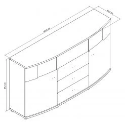Loftscape Buffet Mury - Blanc brillant / Anthracite -Meubles de salon Soldes 1000171334 190424 07575900112 GALLERYIMAGES P000000001000171334