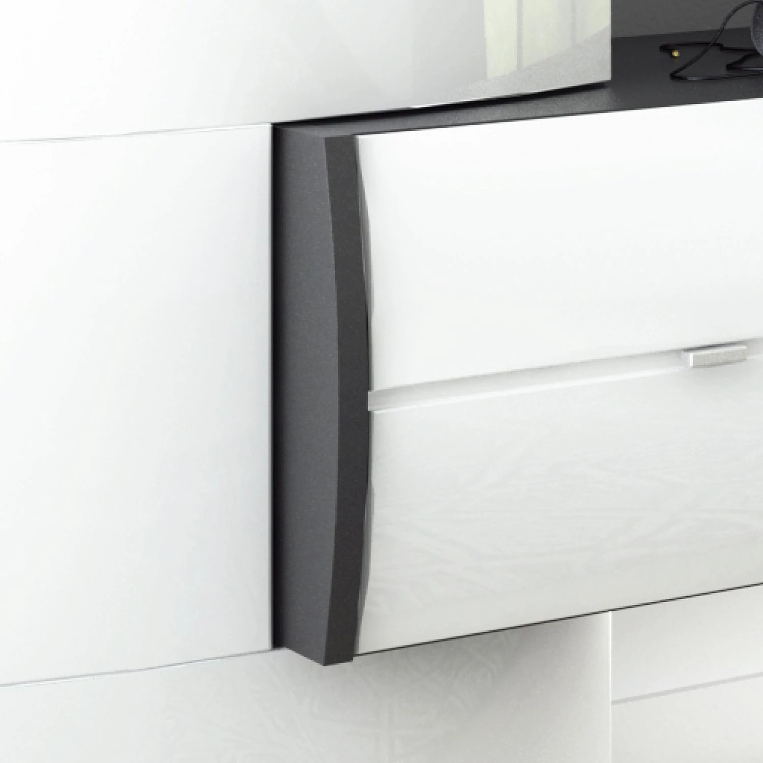 Loftscape Ensemble meubles TV Mury (4 éléments) - Blanc brillant / Anthracite 10 Loftscape Ensemble meubles TV Mury (4 éléments) - Blanc brillant / Anthracite – Image 8