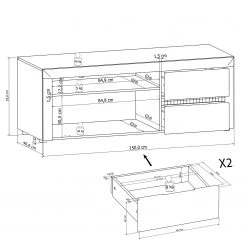 Loftscape Meuble TV Charnocks I - Blanc brillant / blanc -Meubles de salon Soldes 1000171352 190424 07580400261 GALLERYIMAGES P000000001000171352