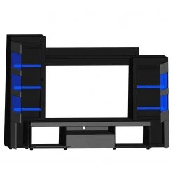 Loftscape Ensemble meubles TV Moitin (4 éléments) - Noir brillant / Noir -Meubles de salon Soldes 1000171354 190424 07580400276 GALLERYIMAGES P000000001000171354