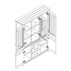 Ridgevalley Vaisselier Touros - Pin massif - Pin blanc / Gris -Meubles de salon Soldes 1000171357 190424 07580500295 GALLERYIMAGES P000000001000171357