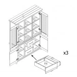 Ridgevalley Vaisselier Touros - Pin massif - Pin blanc / Gris -Meubles de salon Soldes 1000171357 190424 07580500298 GALLERYIMAGES P000000001000171357