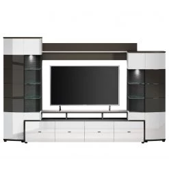 Loftscape Ensemble meubles TV Intento (4 éléments) - Blanc brillant / anthracite -Meubles de salon Soldes 1000171358 190424 07580500303 GALLERYIMAGES P000000001000171358