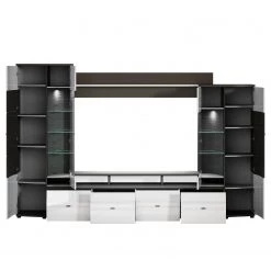 Loftscape Ensemble meubles TV Intento (4 éléments) - Blanc brillant / anthracite -Meubles de salon Soldes 1000171358 190424 07580500305 GALLERYIMAGES P000000001000171358