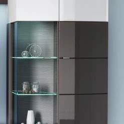 Loftscape Ensemble meubles TV Intento (4 éléments) - Blanc brillant / anthracite -Meubles de salon Soldes 1000171358 190424 07580500308 GALLERYIMAGES P000000001000171358