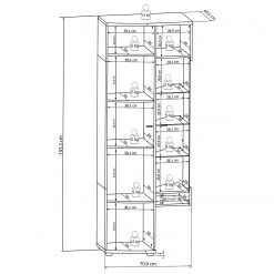 Loftscape Ensemble meubles TV Intento (4 éléments) - Blanc brillant / anthracite -Meubles de salon Soldes 1000171358 220304 503 SKETCH DETAILS P000000001000171358 sketch