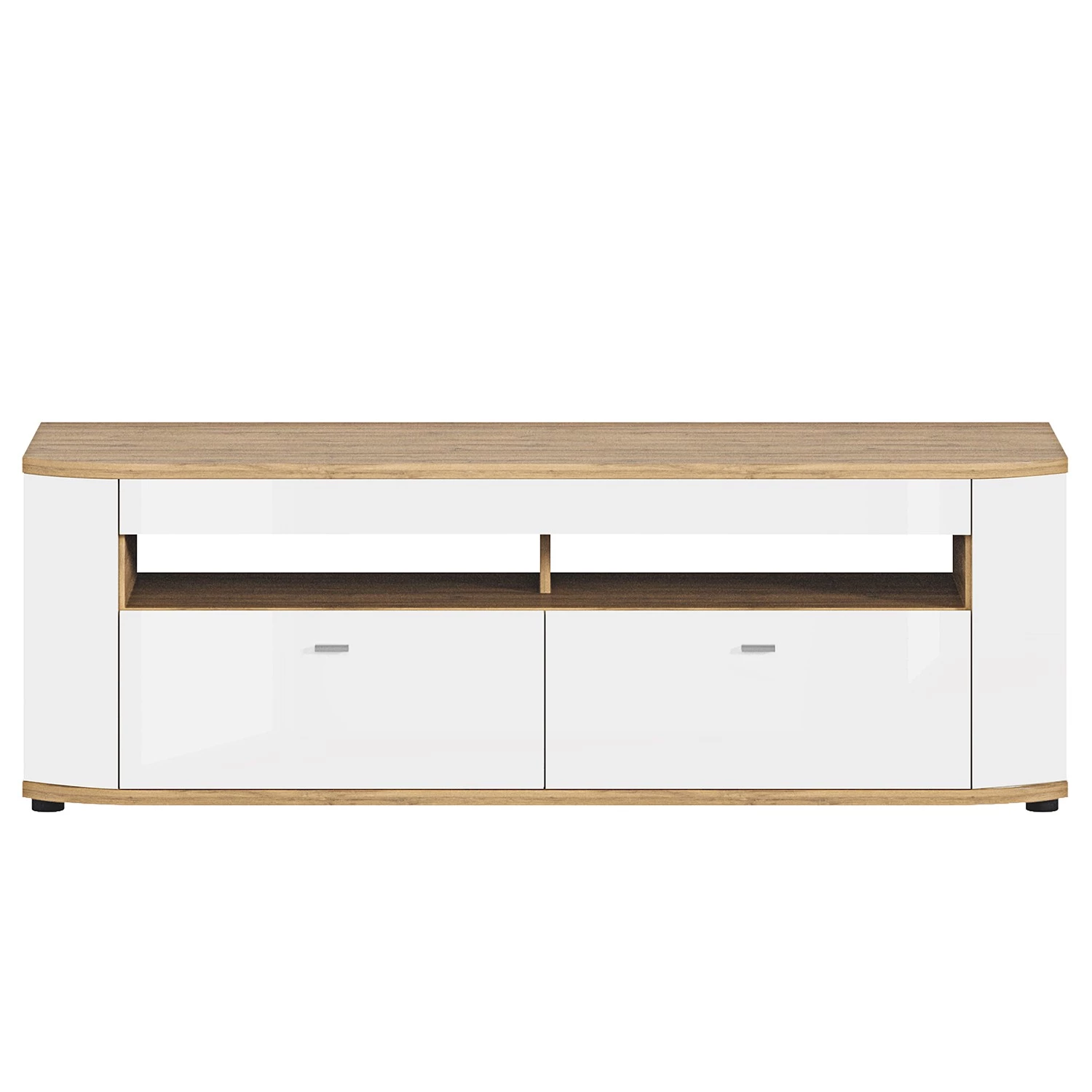 Loftscape Ensemble meubles TV Jaguare (4 éléments) - Blanc brillant / Imitation chêne Ribbeck 6 Loftscape Ensemble meubles TV Jaguare (4 éléments) - Blanc brillant / Imitation chêne Ribbeck – Image 4