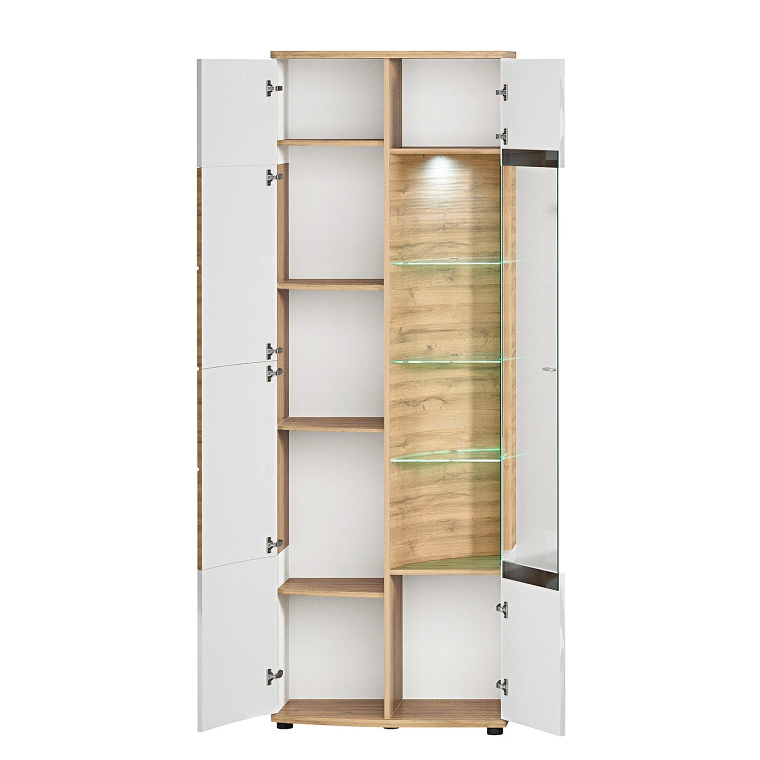 Loftscape Ensemble meubles TV Jaguare (4 éléments) - Blanc brillant / Imitation chêne Ribbeck 8 Loftscape Ensemble meubles TV Jaguare (4 éléments) - Blanc brillant / Imitation chêne Ribbeck – Image 6