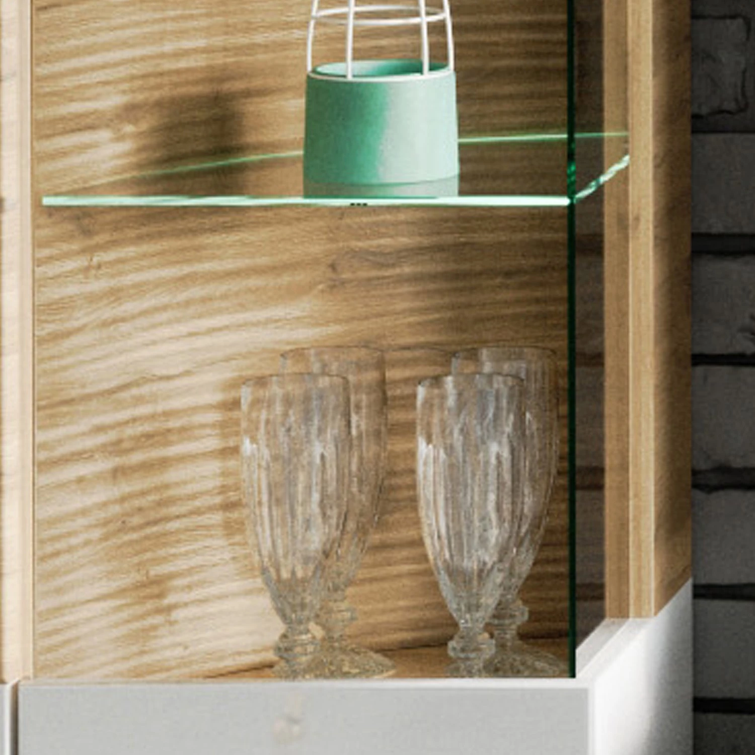 Loftscape Ensemble meubles TV Jaguare (4 éléments) - Blanc brillant / Imitation chêne Ribbeck 12 Loftscape Ensemble meubles TV Jaguare (4 éléments) - Blanc brillant / Imitation chêne Ribbeck – Image 10