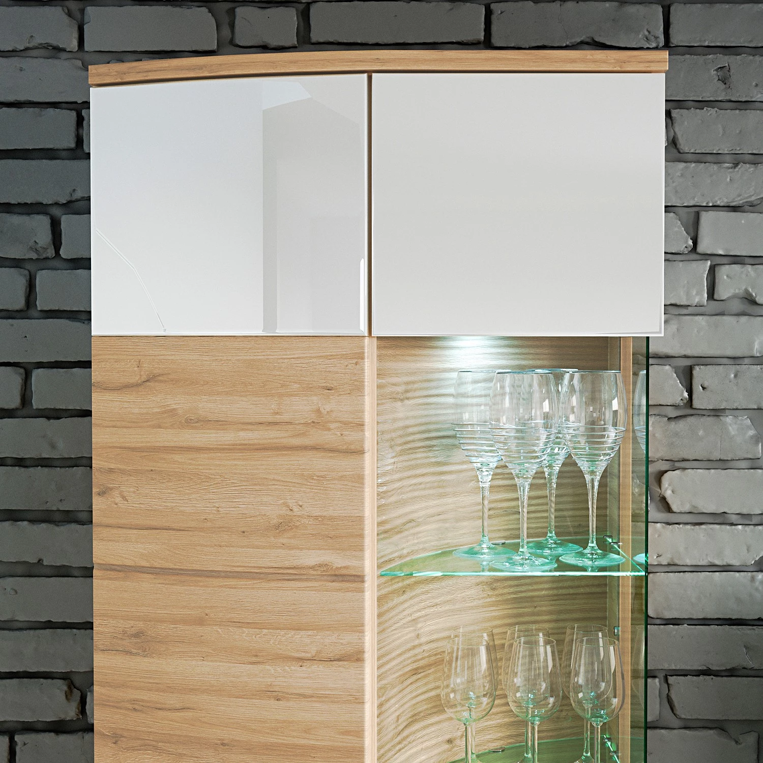 Loftscape Ensemble meubles TV Jaguare (4 éléments) - Blanc brillant / Imitation chêne Ribbeck 13 Loftscape Ensemble meubles TV Jaguare (4 éléments) - Blanc brillant / Imitation chêne Ribbeck – Image 11