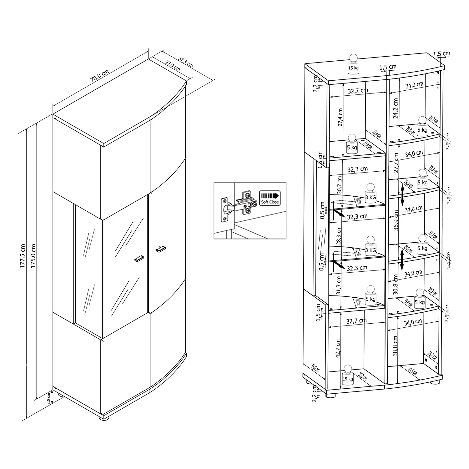 Loftscape Ensemble meubles TV Jaguare (4 éléments) - Blanc brillant / Imitation chêne Ribbeck 18 Loftscape Ensemble meubles TV Jaguare (4 éléments) - Blanc brillant / Imitation chêne Ribbeck – Image 16