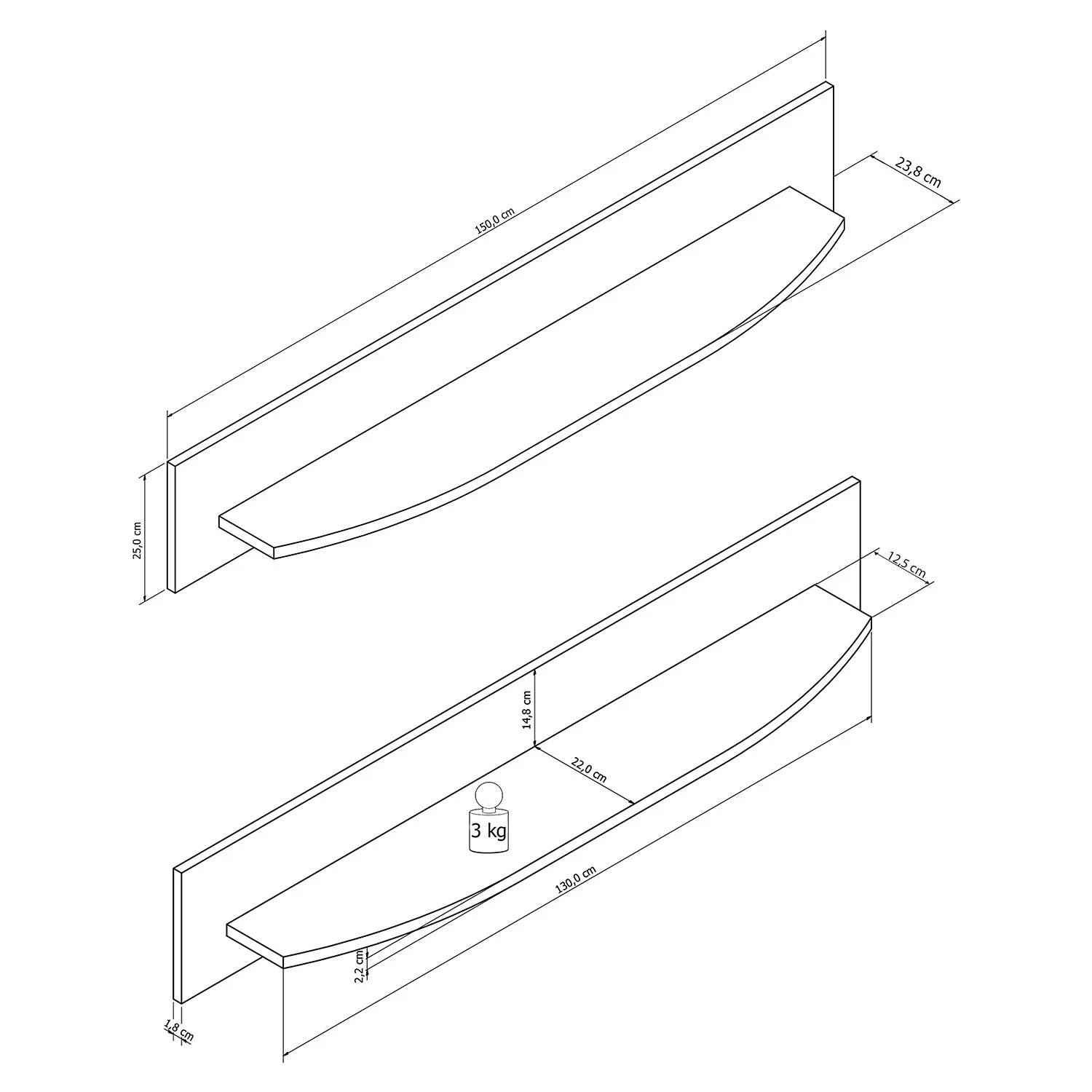 Loftscape Ensemble meubles TV Jaguare (4 éléments) - Blanc brillant / Imitation chêne Ribbeck 19 Loftscape Ensemble meubles TV Jaguare (4 éléments) - Blanc brillant / Imitation chêne Ribbeck – Image 17