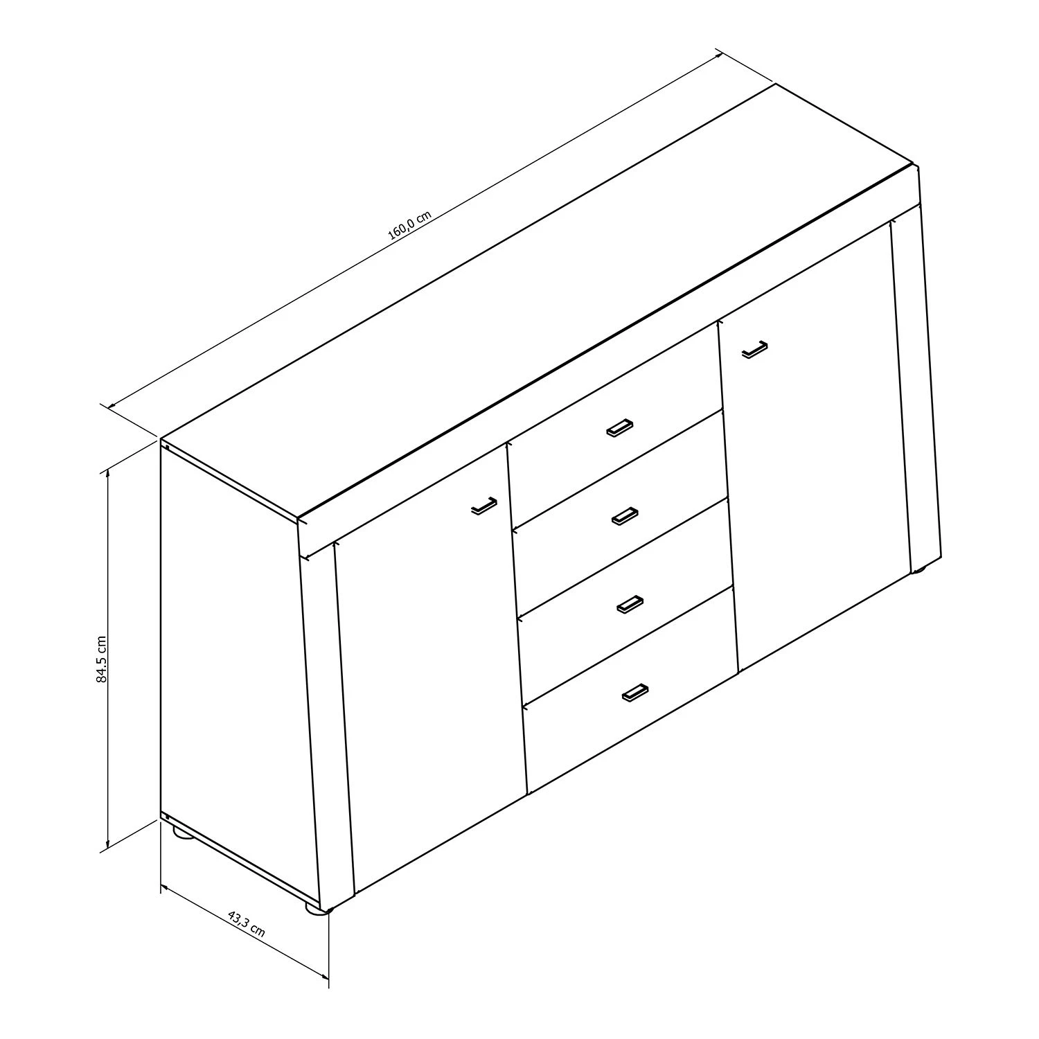 Loftscape Buffet Moitin - Noir brillant / Noir 7 Loftscape Buffet Moitin - Noir brillant / Noir – Image 5