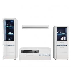 Loftscape Ensemble meubles TV Charnocks I (4 él.) - Blanc brillant / Noir -Meubles de salon Soldes 1000171363 190424 07580600338 GALLERYIMAGES P000000001000171363