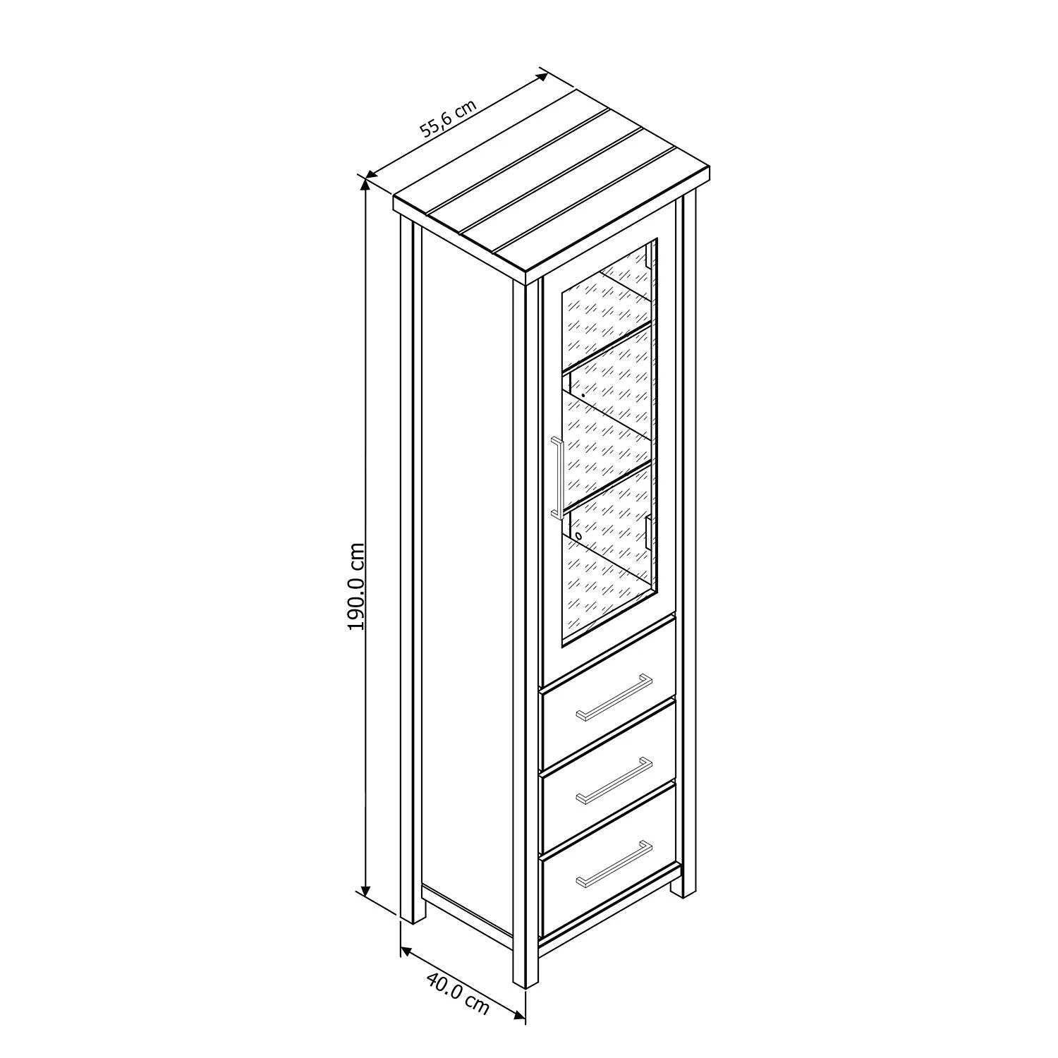 Ridgevalley Vitrine Touros II - Pin massif - Pin blanc / Gris 8 Ridgevalley Vitrine Touros II - Pin massif - Pin blanc / Gris – Image 6
