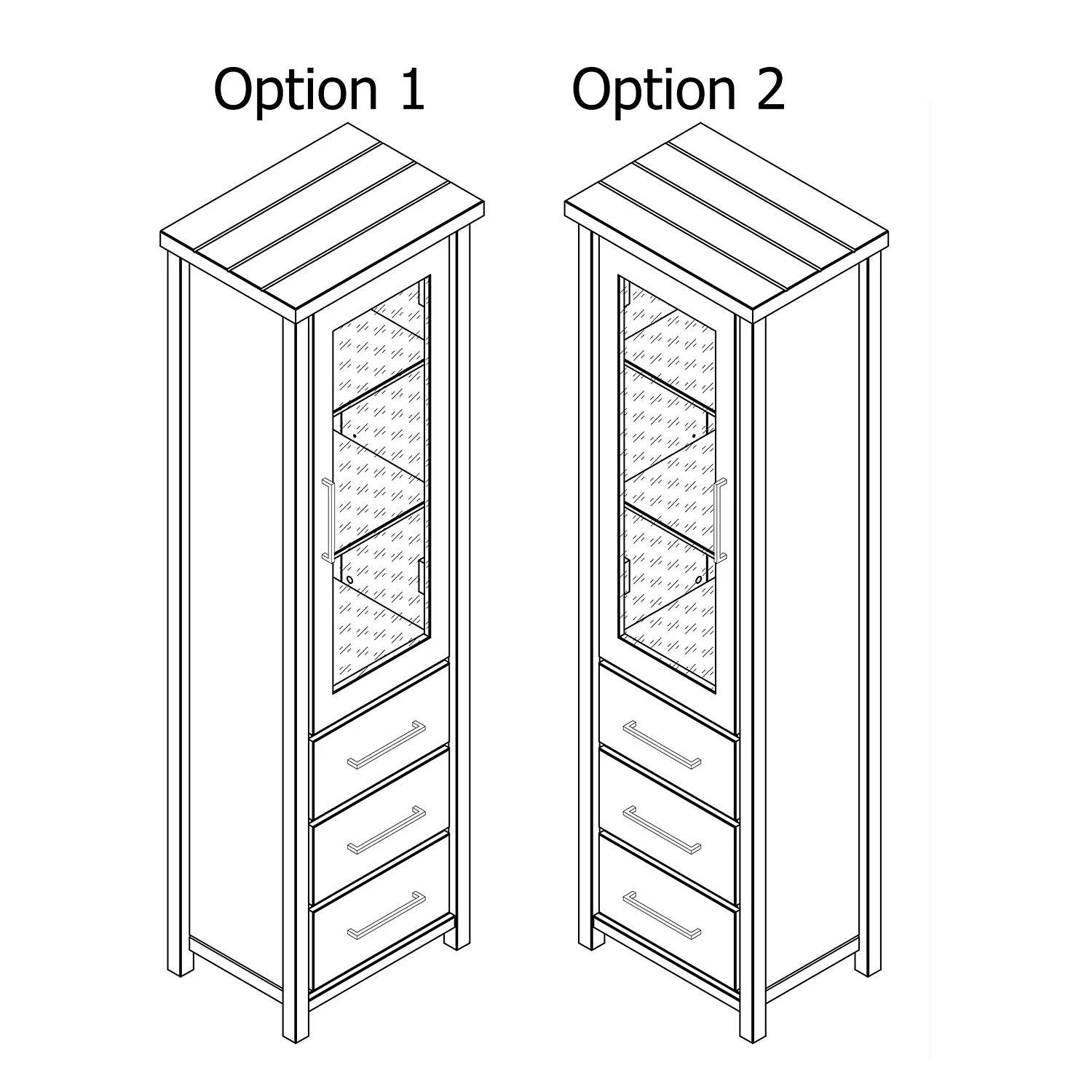 Ridgevalley Vitrine Touros II - Pin massif - Pin blanc / Gris 9 Ridgevalley Vitrine Touros II - Pin massif - Pin blanc / Gris – Image 7