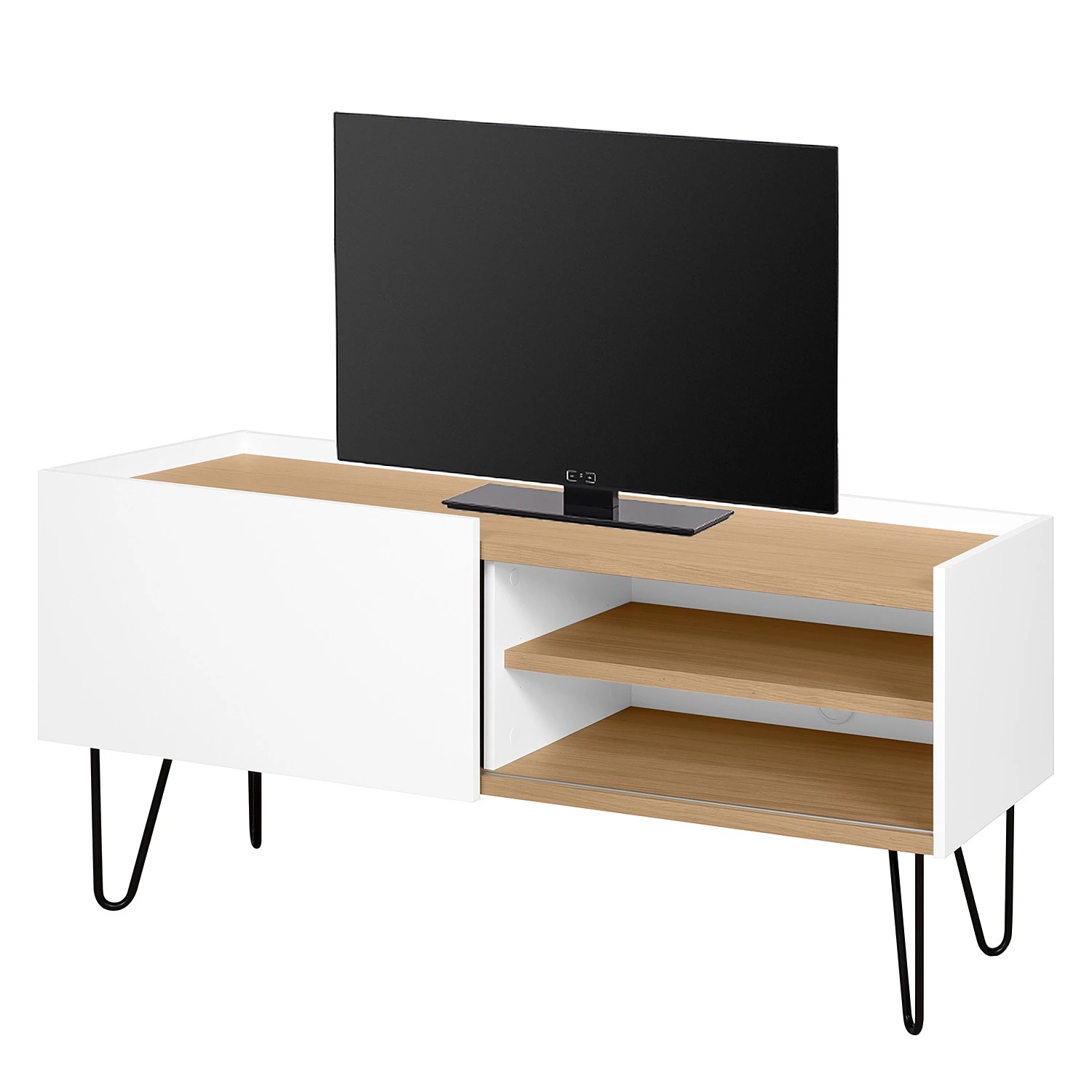 Temahome Meuble TV Nina - Chêne / Blanc 3 Temahome Meuble TV Nina - Chêne / Blanc