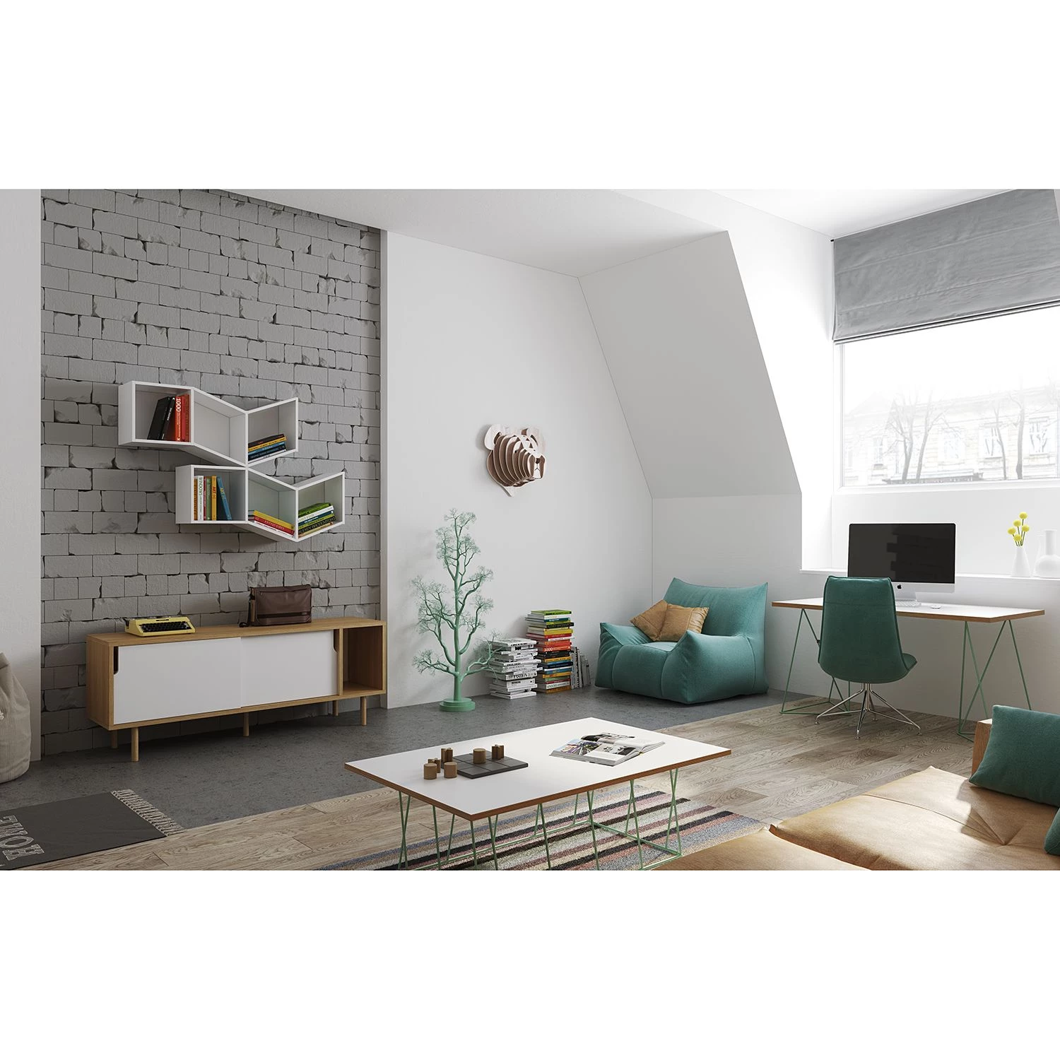 Temahome Buffet Noa I - Blanc - Chêne 5 Temahome Buffet Noa I - Blanc - Chêne – Image 3