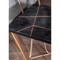 Jack & Alice Bouts de canapé Towa (2 éléments) - Acacia massif / Métal - Noir / Or -Meubles de salon Soldes 1000172945 211019 131829000034 DETAILS P000000001000172945