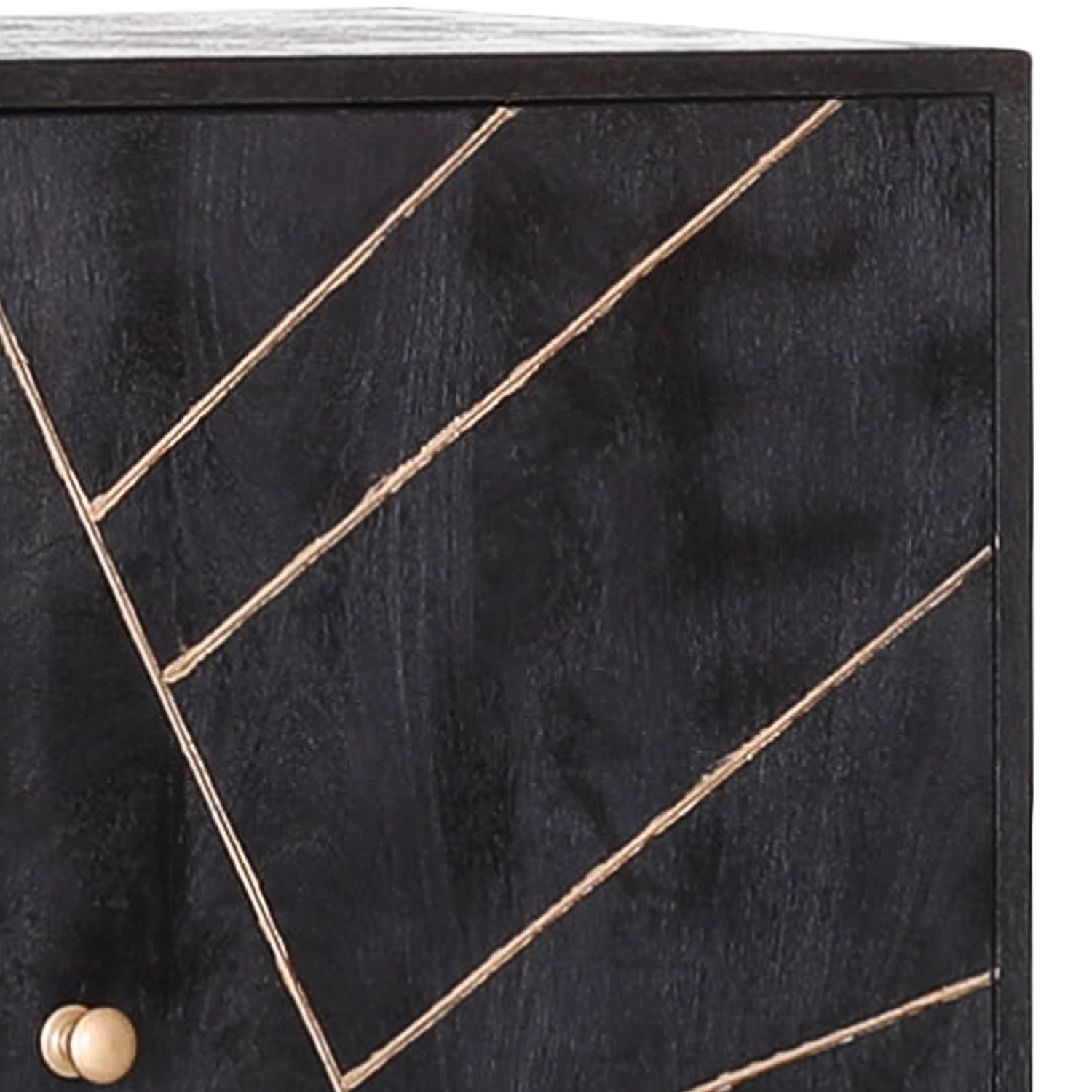 Jack & Alice Commode Towa II - Acacia massif / Métal - Noir / Or 4 Jack & Alice Commode Towa II - Acacia massif / Métal - Noir / Or – Image 2