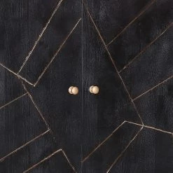 Jack & Alice Buffet Towa - Acacia massif / Métal - Noir / Or -Meubles de salon Soldes 1000172965 190503 07493700077 GALLERYIMAGES P000000001000172965