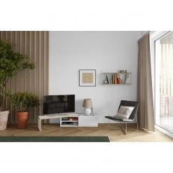 Temahome Meuble TV Echo - blanc / marron clair 15 Temahome Meuble TV Echo - blanc / marron clair -Meubles de salon Soldes 1000173643 190802 12571500003 MOOD DETAILS P000000001000173643 mood