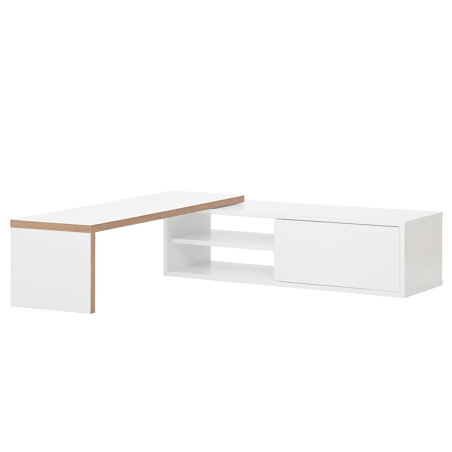 Temahome Meuble TV Echo - blanc / marron clair 10 Temahome Meuble TV Echo - blanc / marron clair – Image 8