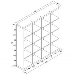 KiYDOO Étagère Shelfy II - Imitation chêne de Sonoma - Largeur : 158 cm -Meubles de salon Soldes 1000173850 191106 15233200024 SKETCH DETAILS P000000001000173850 sketch