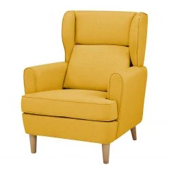 Maison Belfort Fauteuil bergĂšre Boddin I - Tissu - Jaune moutarde