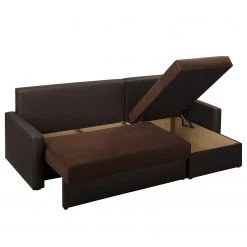 Fredriks Canapé d’angle Kardinya - Imitation cuir / Microfibre - Marron foncé - Méridienne courte à droite (vue de face) 24 Fredriks Canapé d’angle Kardinya - Imitation cuir / Microfibre - Marron foncé - Méridienne courte à droite (vue de face) -Meubles de salon Soldes 1000175319 200227 14352700173 DETAILS P000000001000175319