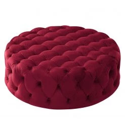 Jack & Alice Repose-pieds Leominster II - Velours - Rouge Bordeaux -Meubles de salon Soldes 1000176160 190607 15393200059 GALLERYIMAGES P000000001000176160