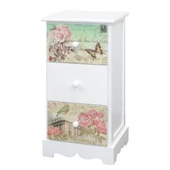 Ridgevalley Commode Skjern - Partiellement en paulownia massif - Blanc - Hauteur : 60 cm