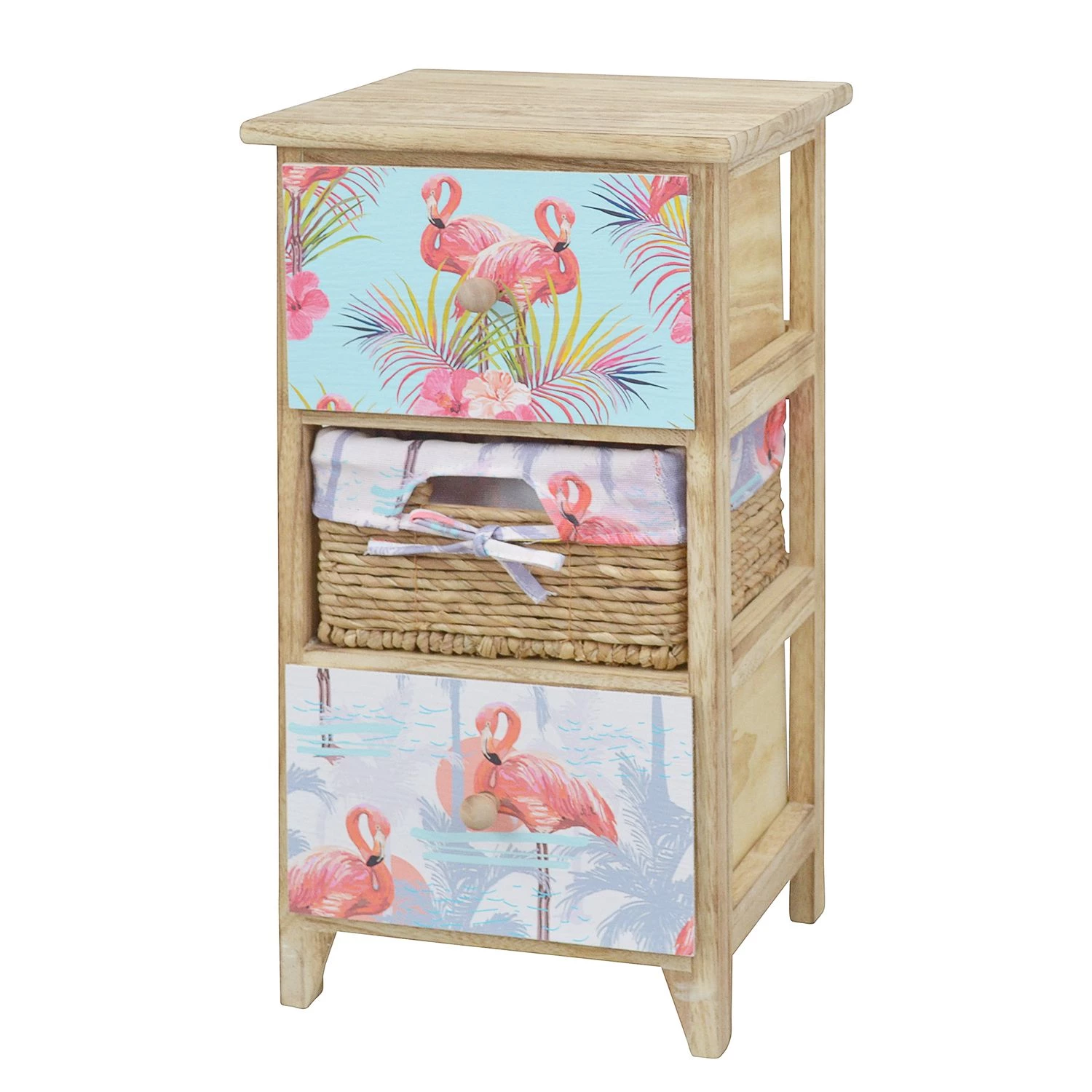 Ridgevalley Commode Dabel - Partiellement en paulownia massif - Marron / Multicolore - Hauteur : 58 cm 3 Ridgevalley Commode Dabel - Partiellement en paulownia massif - Marron / Multicolore - Hauteur : 58 cm