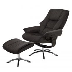 Fredriks Fauteuil de relaxation La Para II - Avec repose-pieds - Microfibre - Gris -Meubles de salon Soldes 1000176581 191125 07411300003 DETAILS P000000001000176581