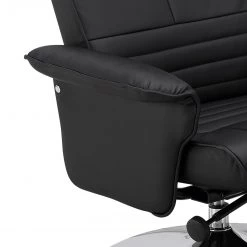 Fredriks Fauteuil de relaxation Devato - Avec repose-pieds / Imitation cuir - Noir -Meubles de salon Soldes 1000176582 191125 07411400015 DETAILS P000000001000176582