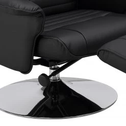 Fredriks Fauteuil de relaxation Devato - Avec repose-pieds / Imitation cuir - Noir -Meubles de salon Soldes 1000176582 191125 07411400016 DETAILS P000000001000176582