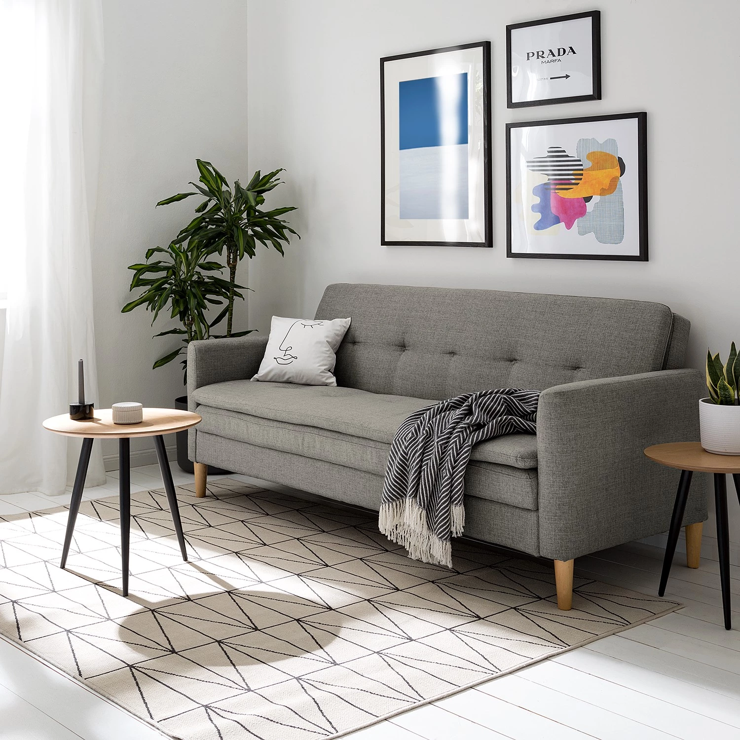 Fredriks Canapé convertible Gizeh - Tissu - Gris 4 Fredriks Canapé convertible Gizeh - Tissu - Gris – Image 2