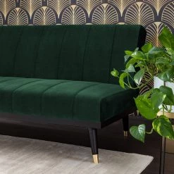 Jack & Alice Canapé convertible Lemming - Velours - Vert foncé -Meubles de salon Soldes 1000176644 200406 16214900003 DETAILS P000000001000176644