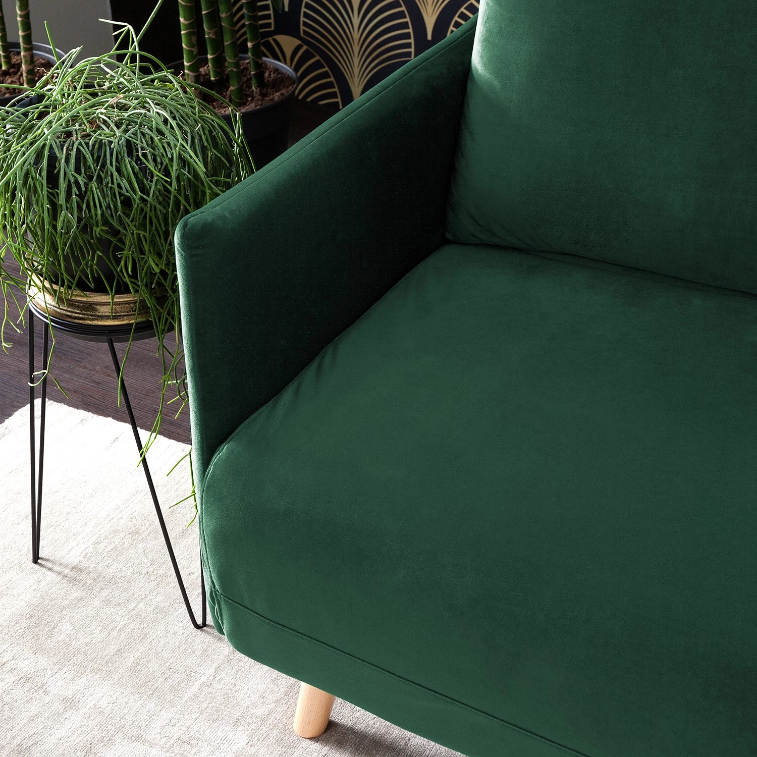 Jack & Alice Canapé convertible Lobau II - Velours - Vert foncé 16 Jack & Alice Canapé convertible Lobau II - Velours - Vert foncé – Image 14